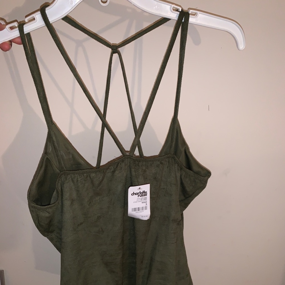 Large velvet olive body suit